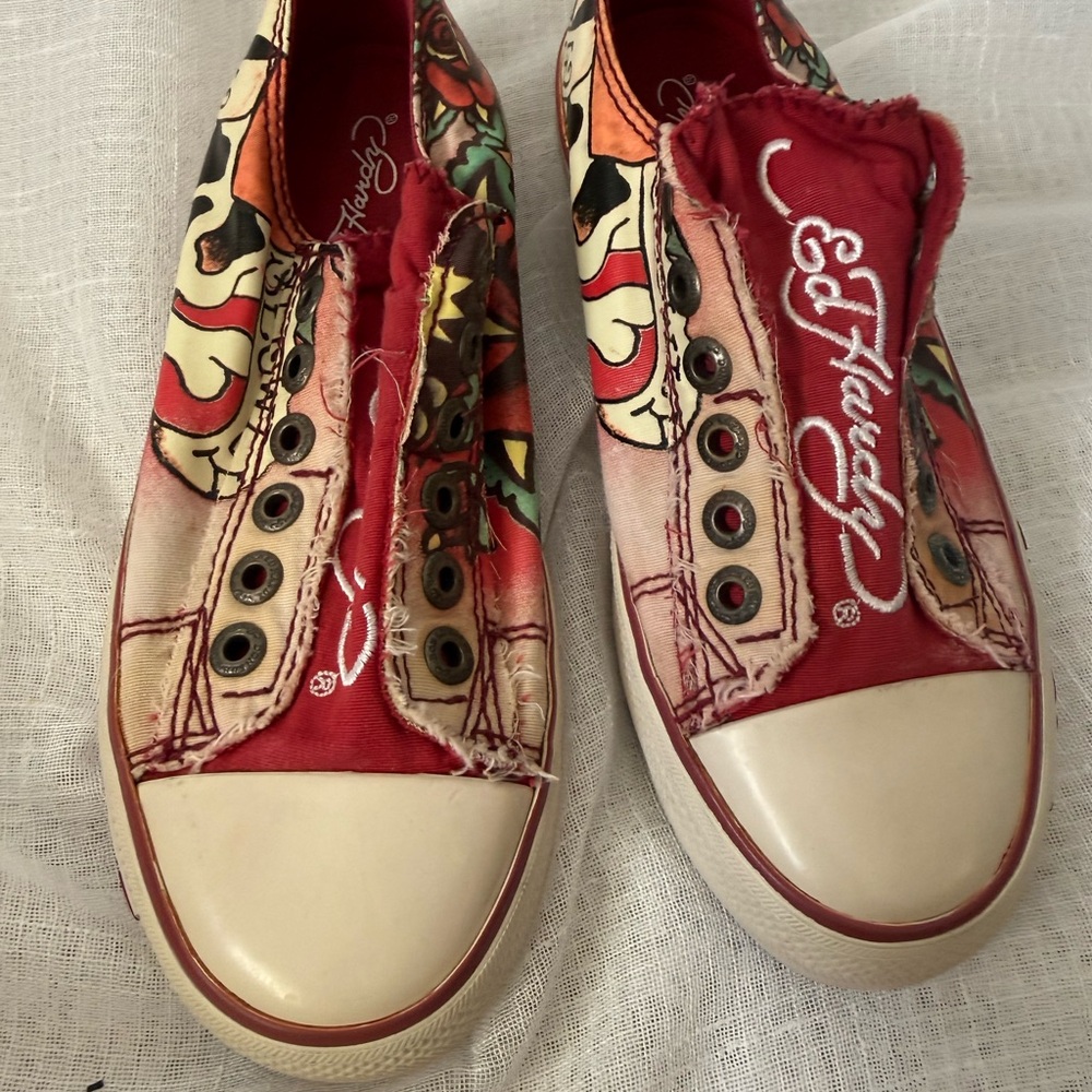 Ed Hardy Women's Multicolor Canvas Sneakers